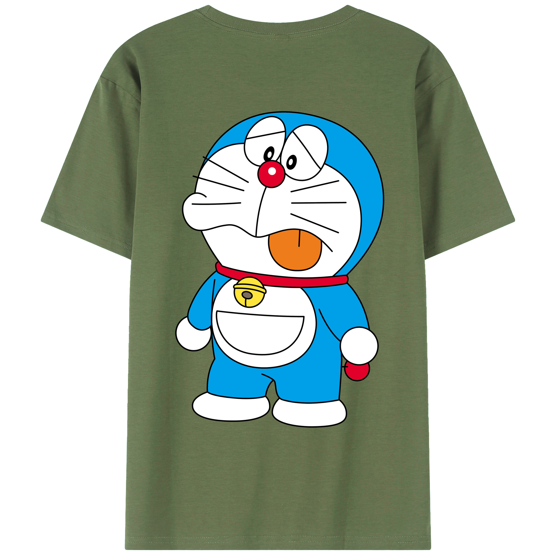 （画像用） ドラえもん Doraemon 綿100％ メンズ半袖Tシャツ（バックプリント） 通気性